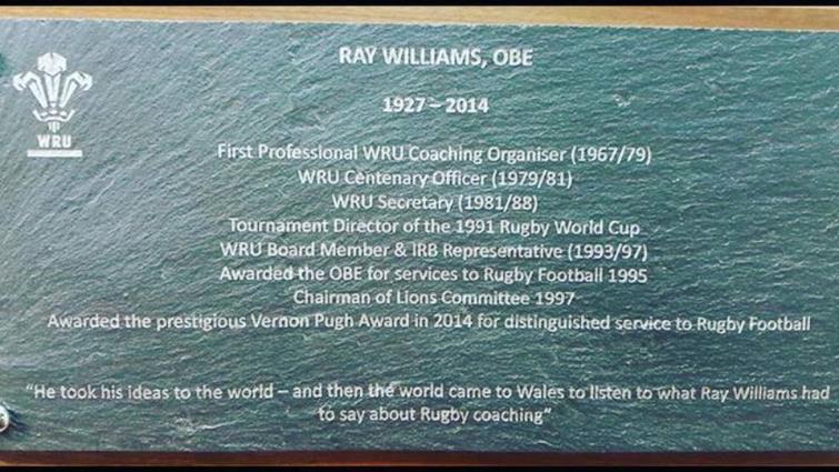  Top coach Ray’s remembered by the WRU